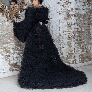 HIGH FASHION TUX TULLE COAT WITH TRAIN
